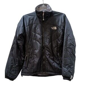 The North Face Jacket Womens Small Primaloft Puffer Black Zipper Ripstop Nylon